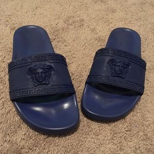 Men’s blue Medusa Versace slides size 10
